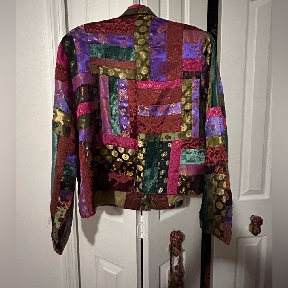 India patchwork silk & velvet jacket/blazer